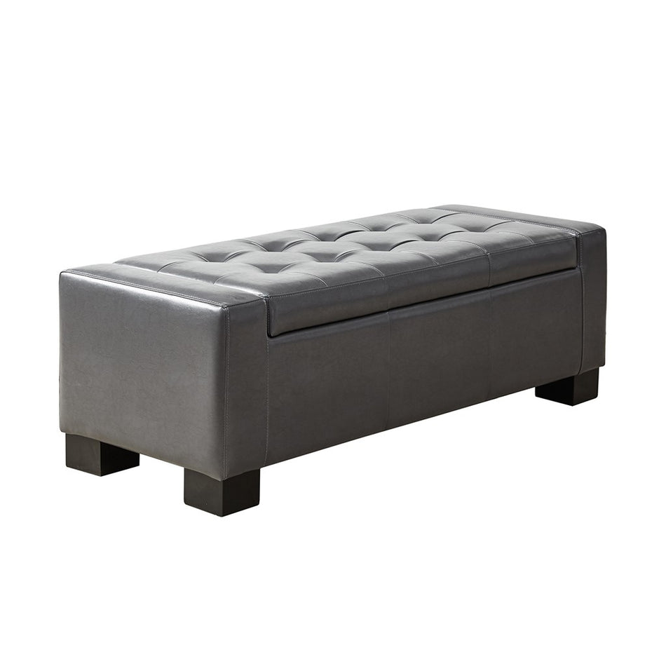 Madison Park Mirage Tufted Top Soft Close Storage Bench - Grey