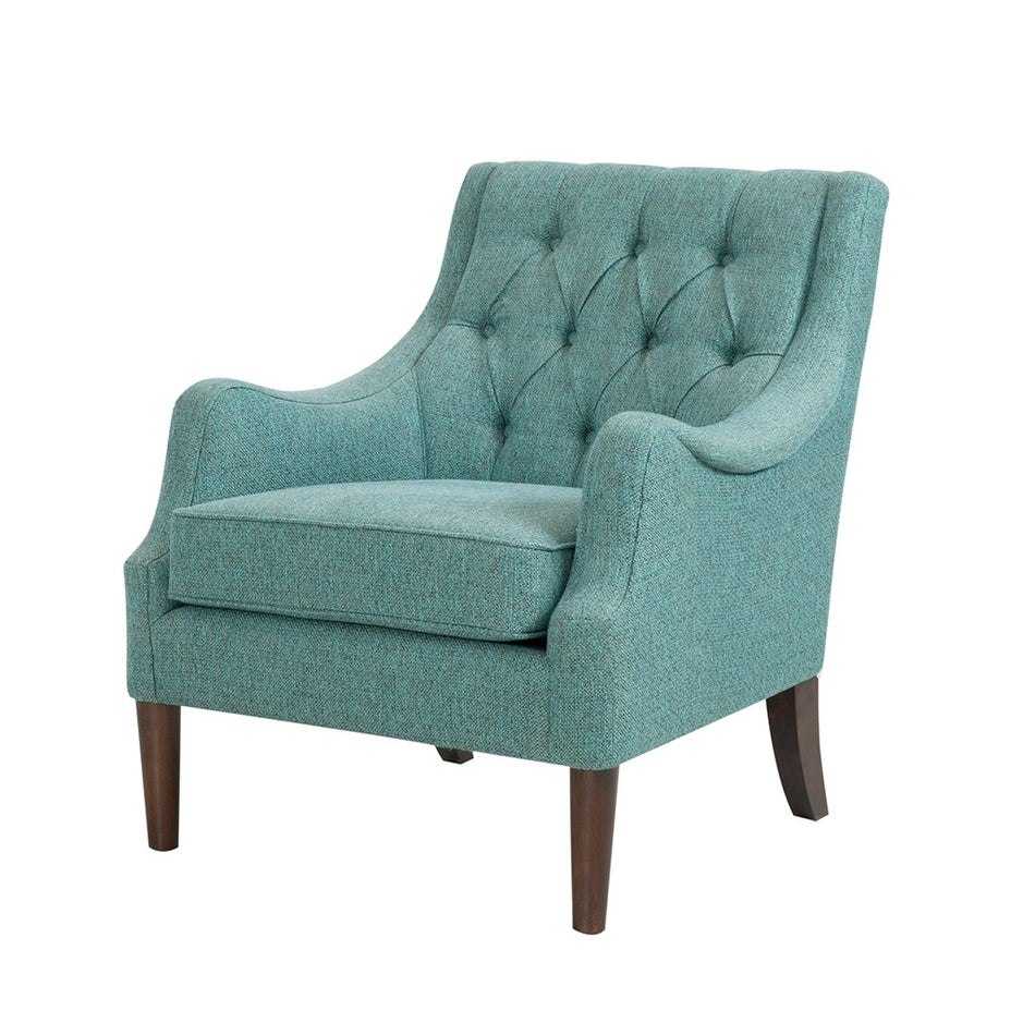 Qwen Button Tufted Accent Chair - Teal