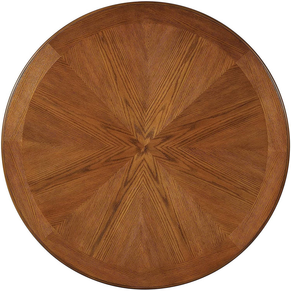 Modern 48-inch Round Dining Table in Medium Walnut Wood Finish