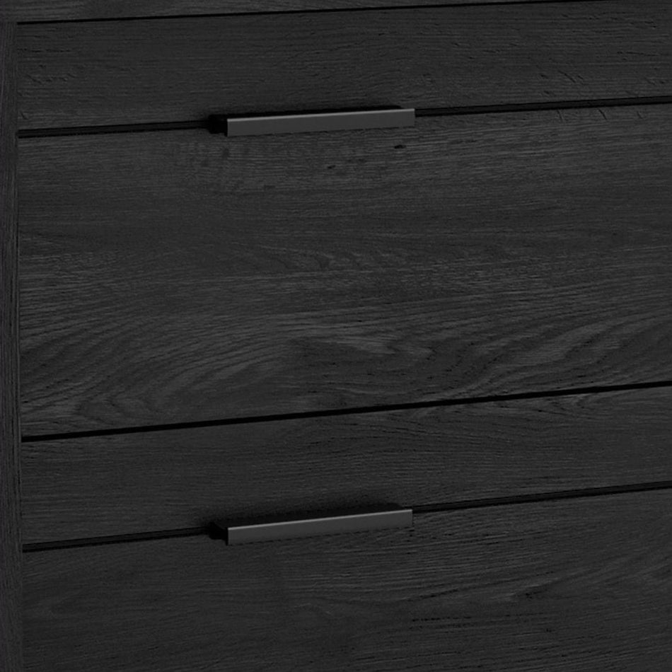 Modern Bedroom Nightstand in Grey Black Wood Finish