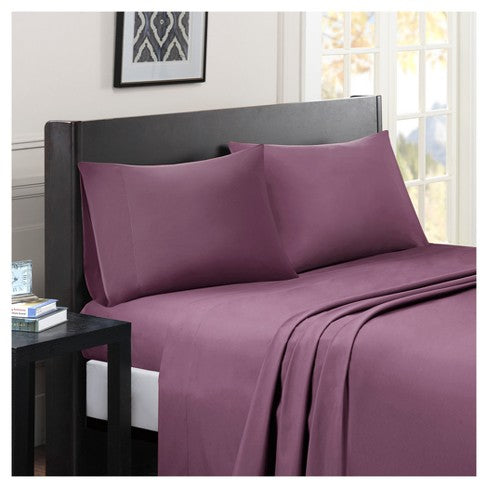 Micro Splendor Ultra Soft Wrinkle Free Microfiber Sheet Set - Purple - Cal King Size