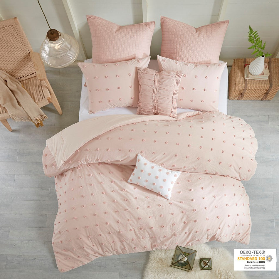 Urban Habitat Brooklyn Cotton Jacquard Comforter Set - Pink - Full Size / Queen Size