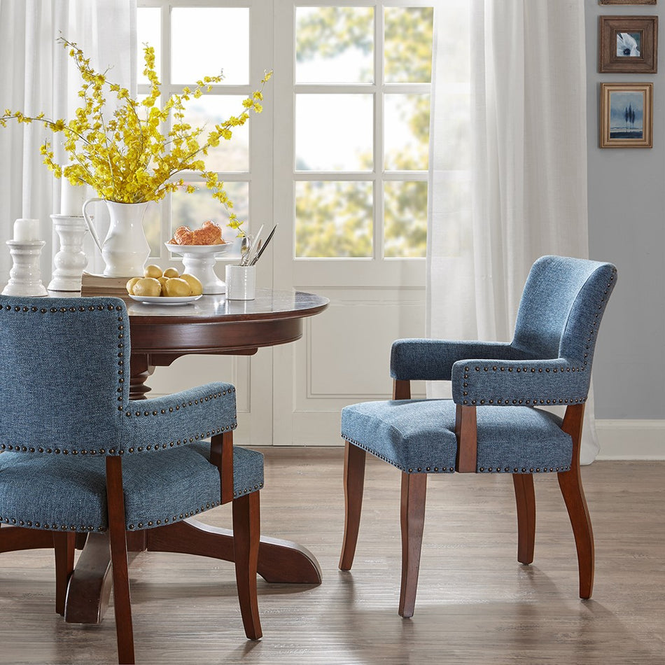 Madison Park Dawson Arm Dining Chair - Blue