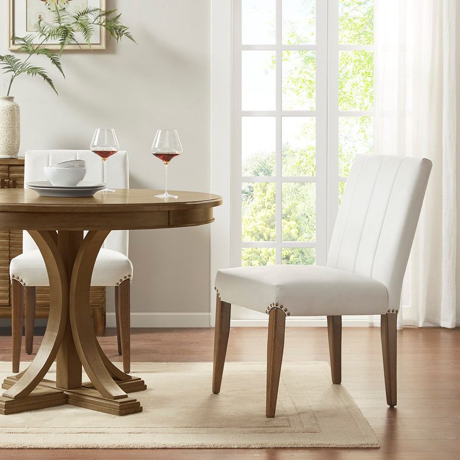 Madison Park Audrey Channel Tufting Dining Chair (Set of 2) - Cream