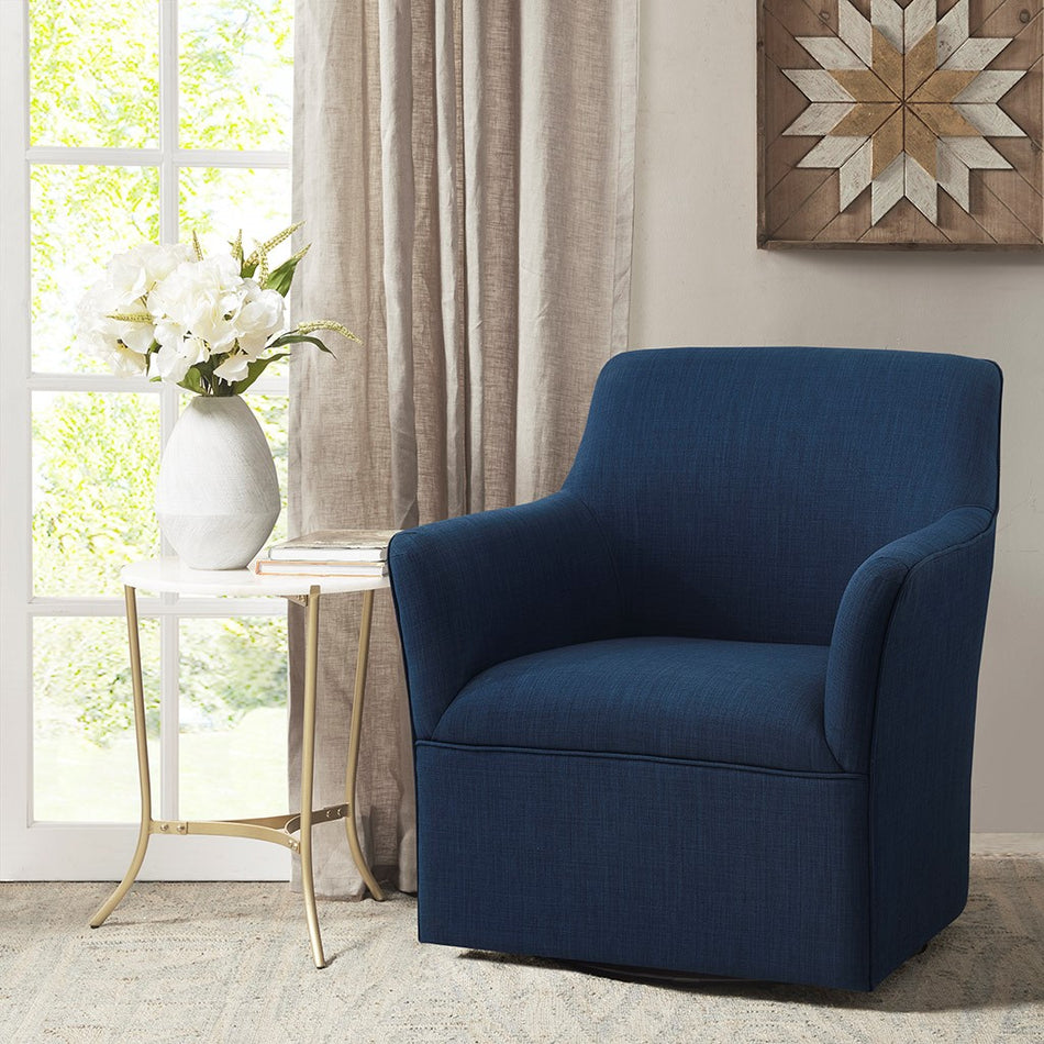 Madison Park Augustine Swivel Glider Chair - Navy