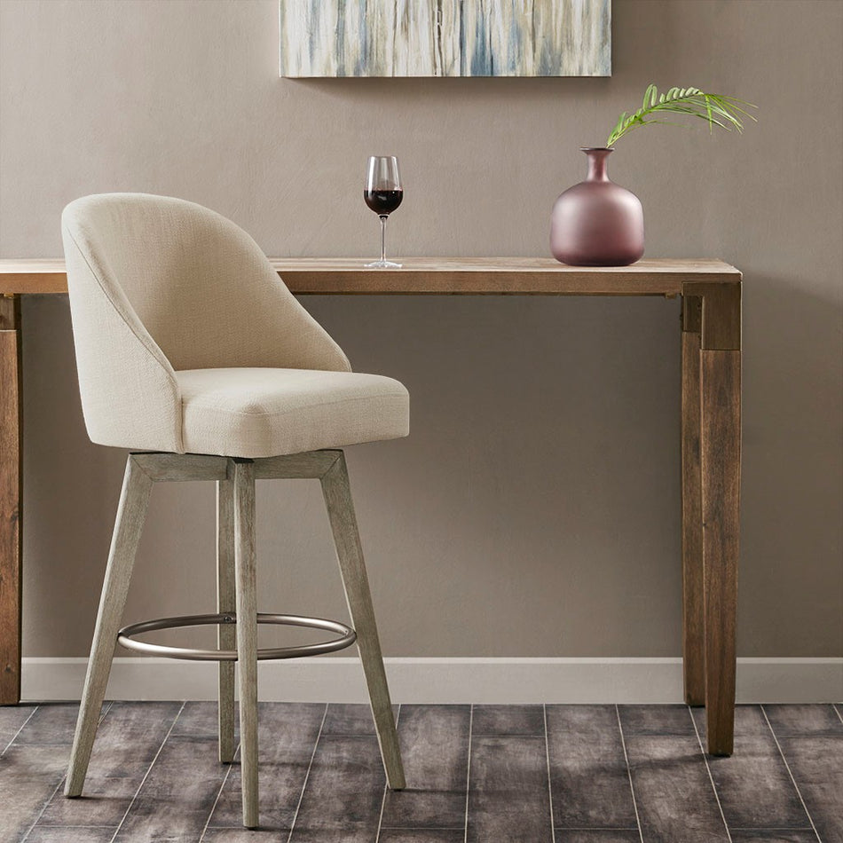 Madison Park Pearce Bar Stool with Swivel Seat - Sand