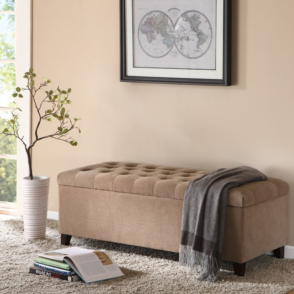 Madison Park Shandra Tufted Top Soft Close Storage Bench - Sand