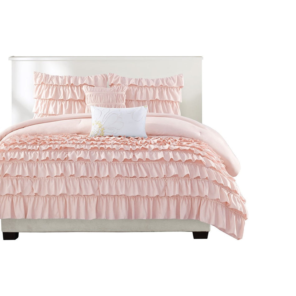 Waterfall Comforter Set - Blush - Full Size / Queen Size