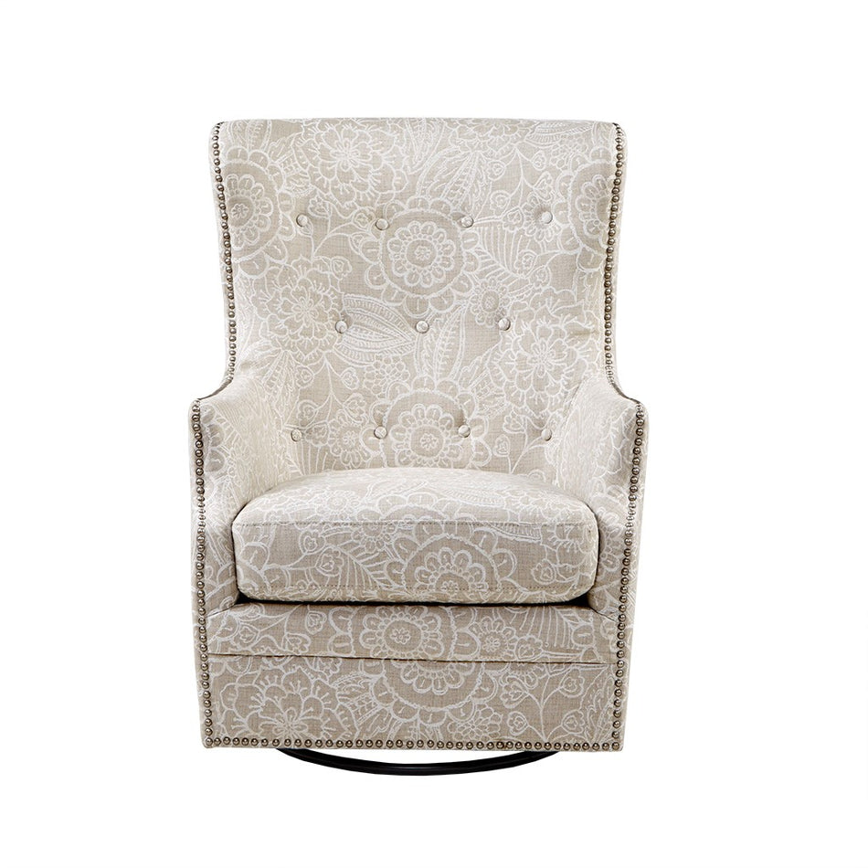 Ella Swivel Glider Chair - Cream