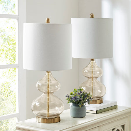 510 Design Ellipse Curved Glass Table Lamp, Set of 2 - Gold