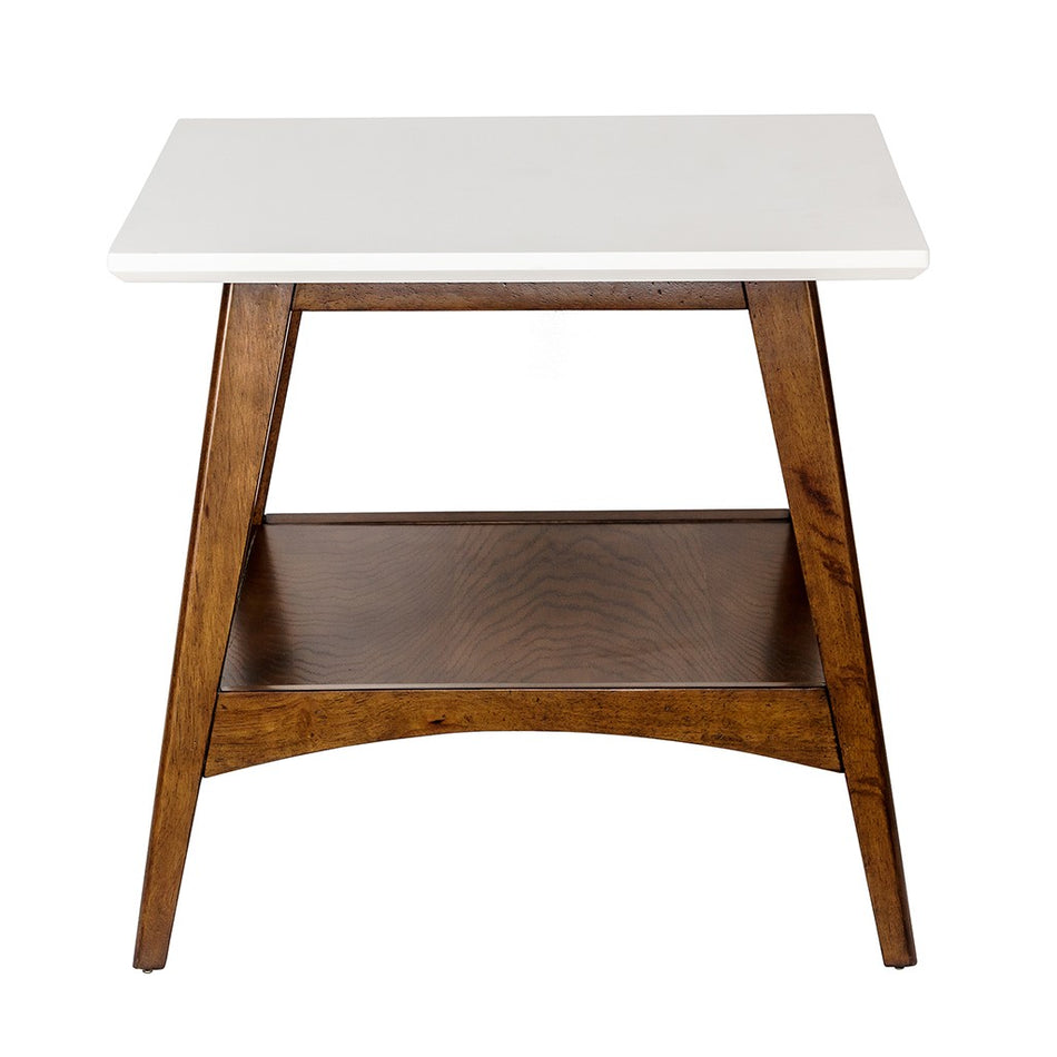 Parker End Table - Off White / Pecan