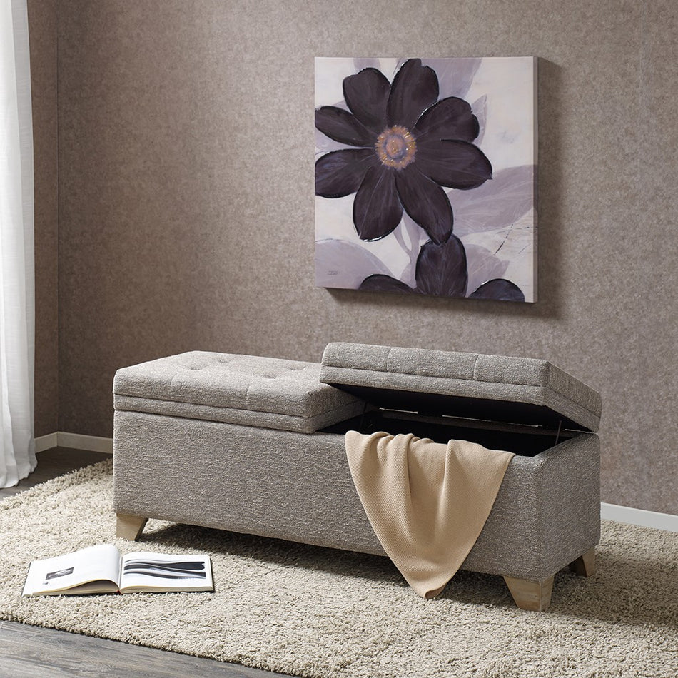 Madison Park Ashcroft Soft Close Storage Bench - Grey Multi