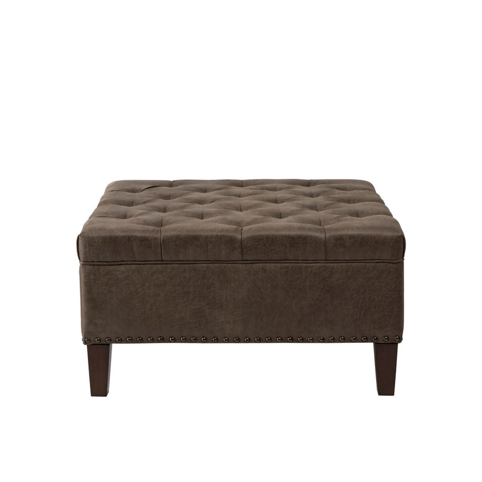 Lindsey Tufted Square Cocktail Ottoman - Brown
