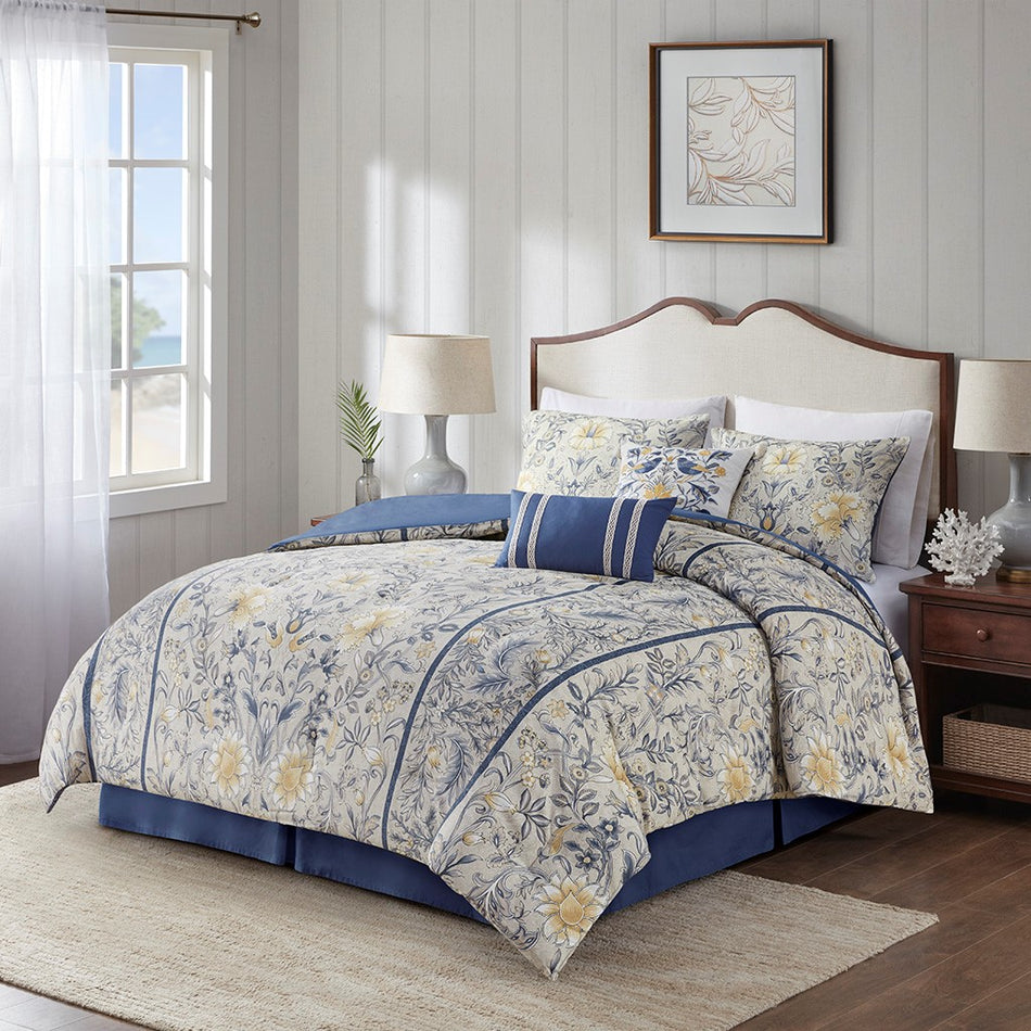 Harbor House Livia 6 Piece Cotton Comforter Set - Multicolor - Full Size