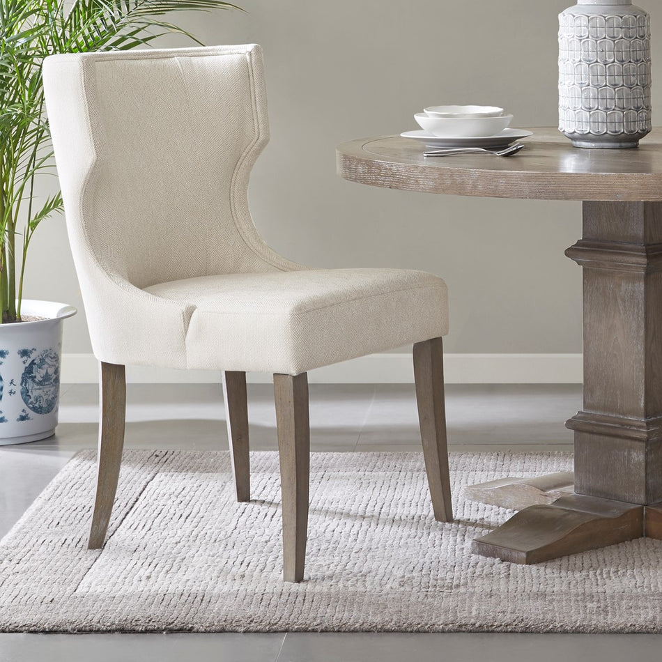 Madison Park Carson Upholstered Wingback Dining Chair - Cream 