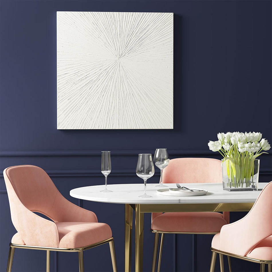 Madison Park Signature Sunburst 100% Hand Painted Dimensional Resin Wall Decor - White