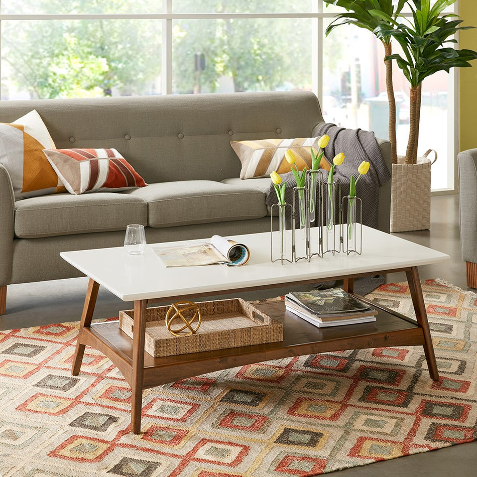 Madison Park Parker Coffee Table - Off White / Pecan 