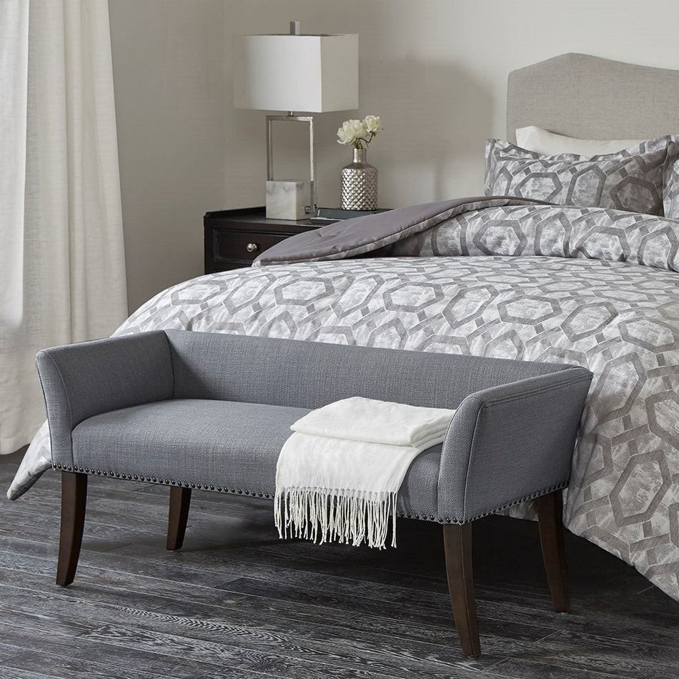 Madison Park Welburn Accent Bench - Slate Blue