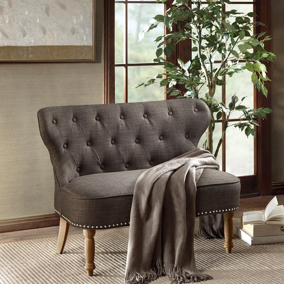 Madison Park Stanford Settee - Charcoal