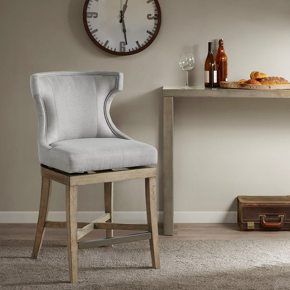Madison Park Carson Counter Stool with Swivel Seat - Light Grey 