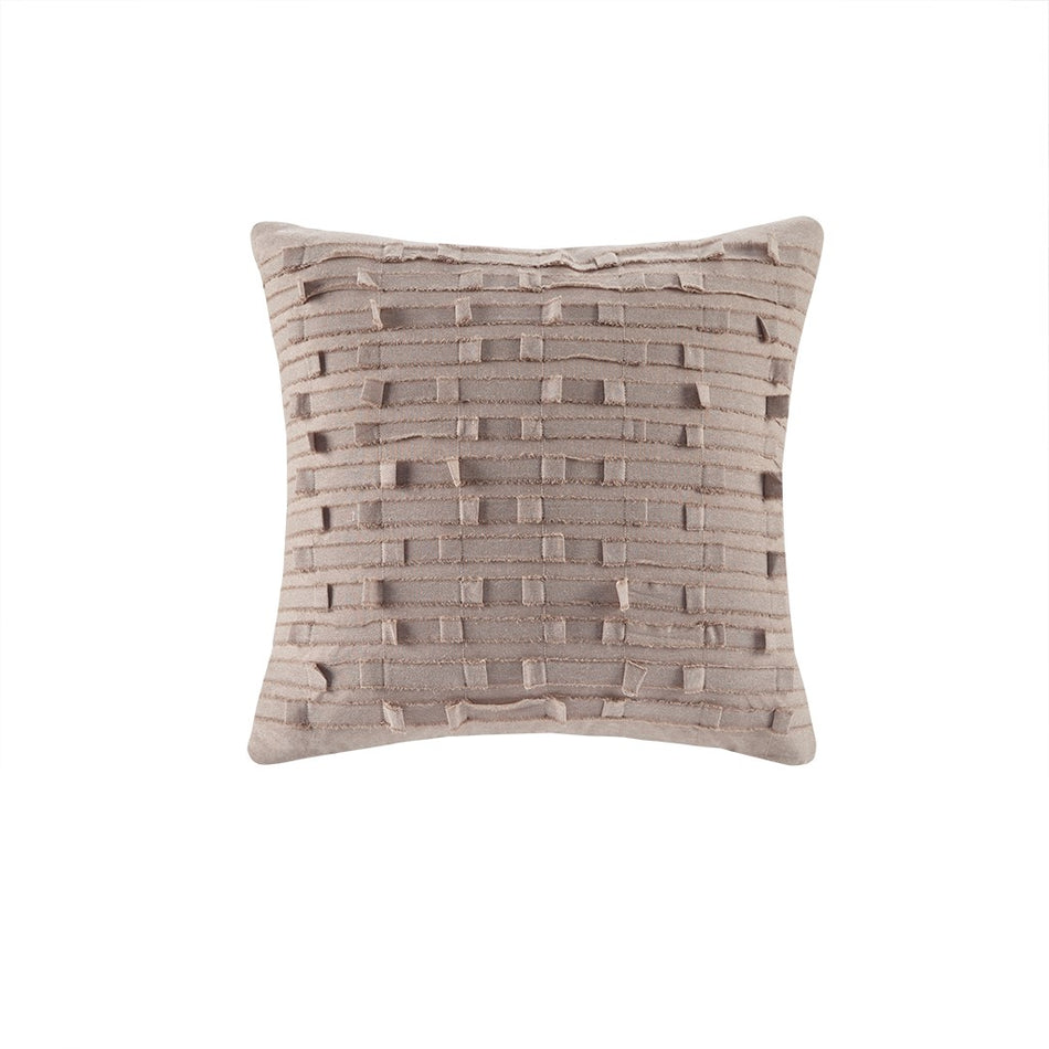 INK+IVY Kerala Cotton Square Pillow - Taupe - 20x20"