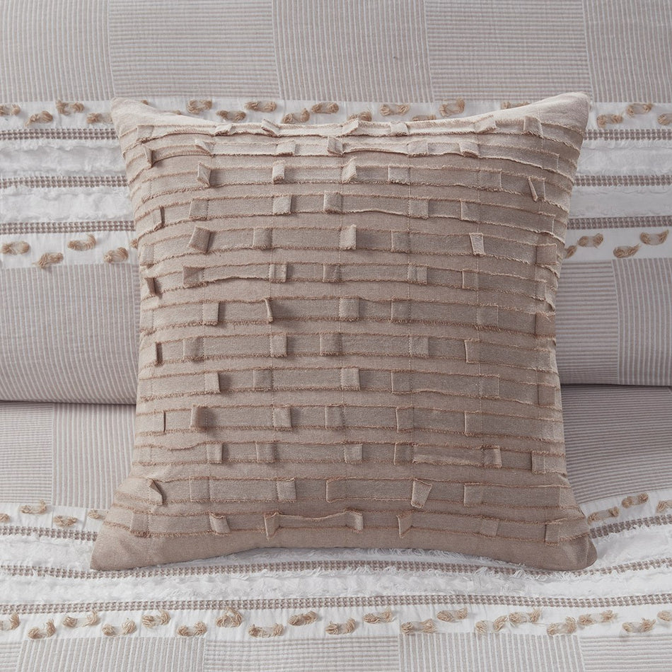 Kerala Cotton Square Pillow - Taupe - 20x20"