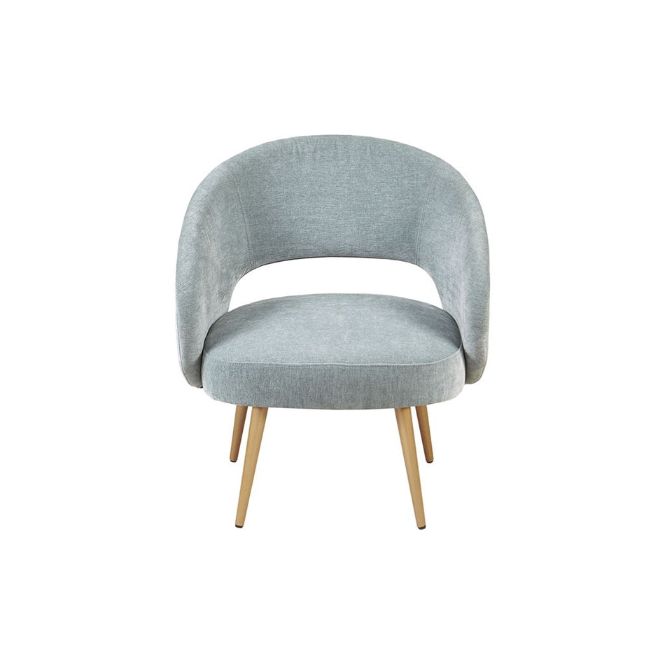 Dinah Open Back Accent Chair with Antique Gold Metallic Legs - Seafoam