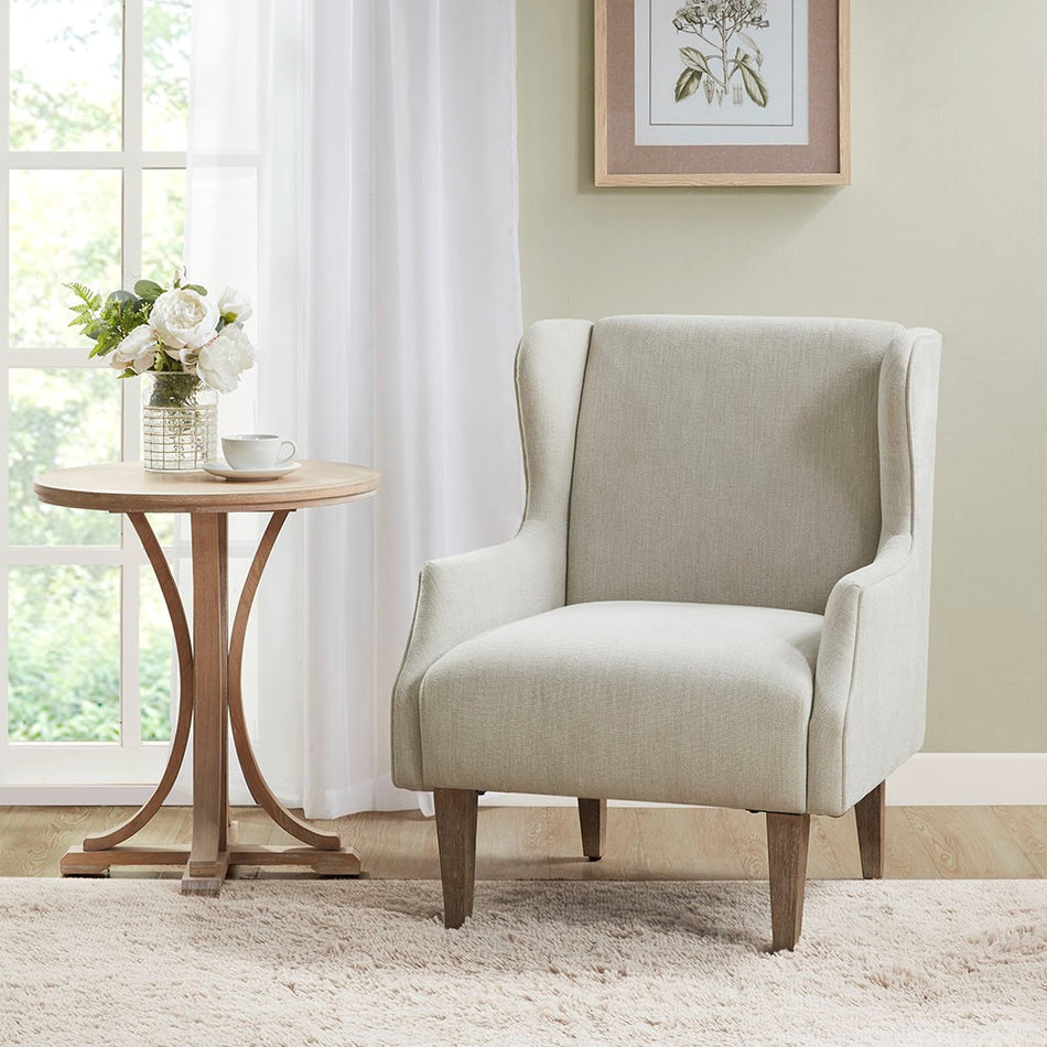 Martha Stewart Malcom Wing Back Accent Chair - Taupe 