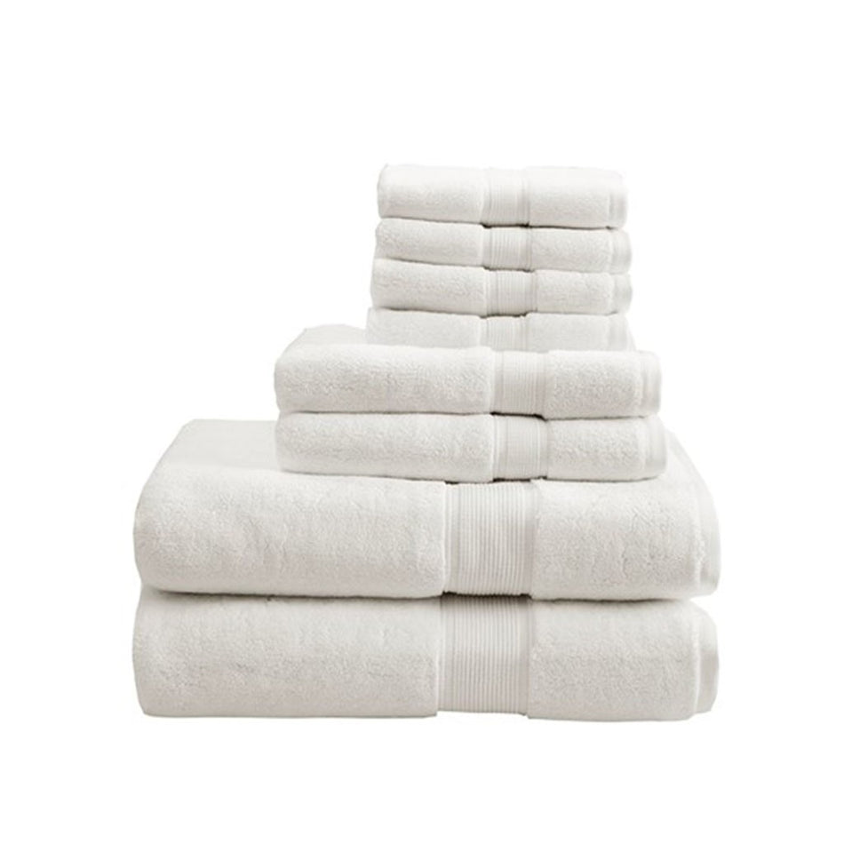 800GSM 100% Cotton 8 Piece Antimicrobial Towel Set - Cream