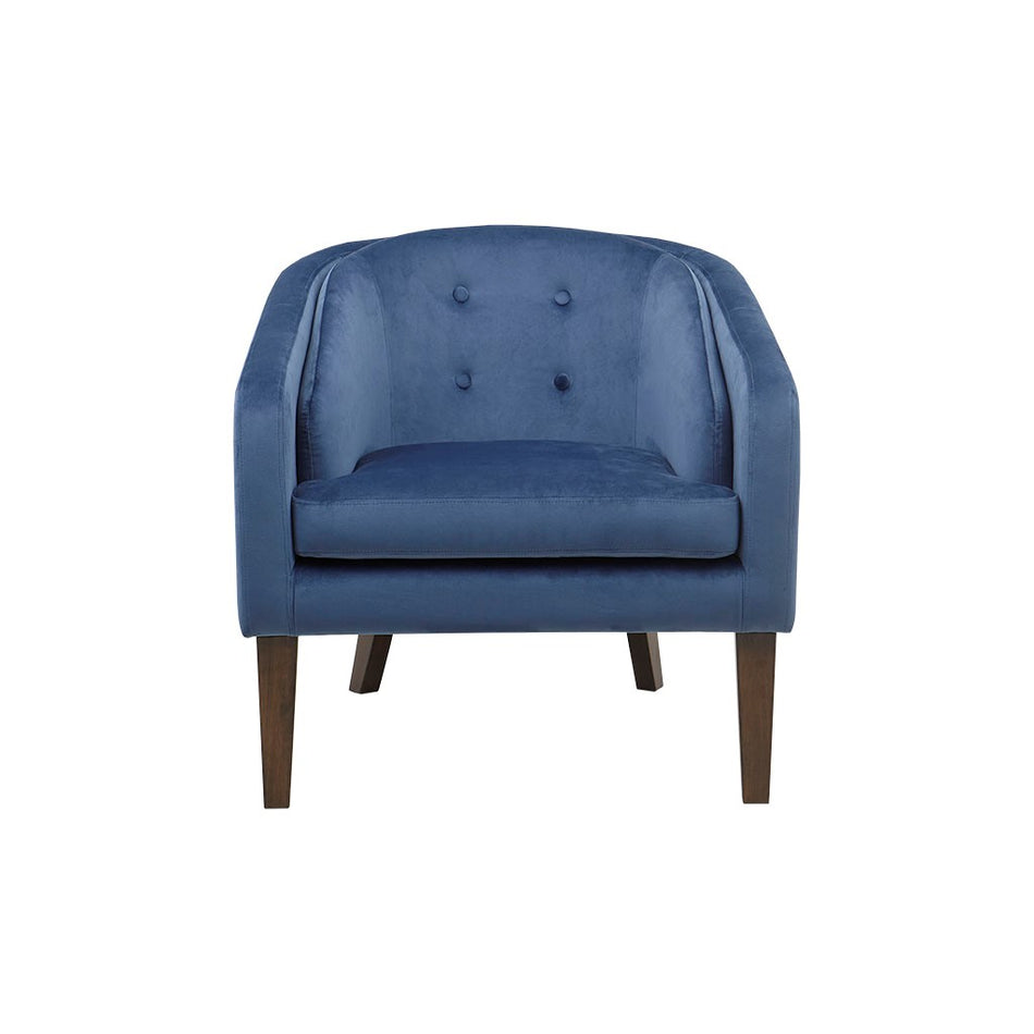 Ian Upholstered Tufted Mid-Century Accent Chair - Blue