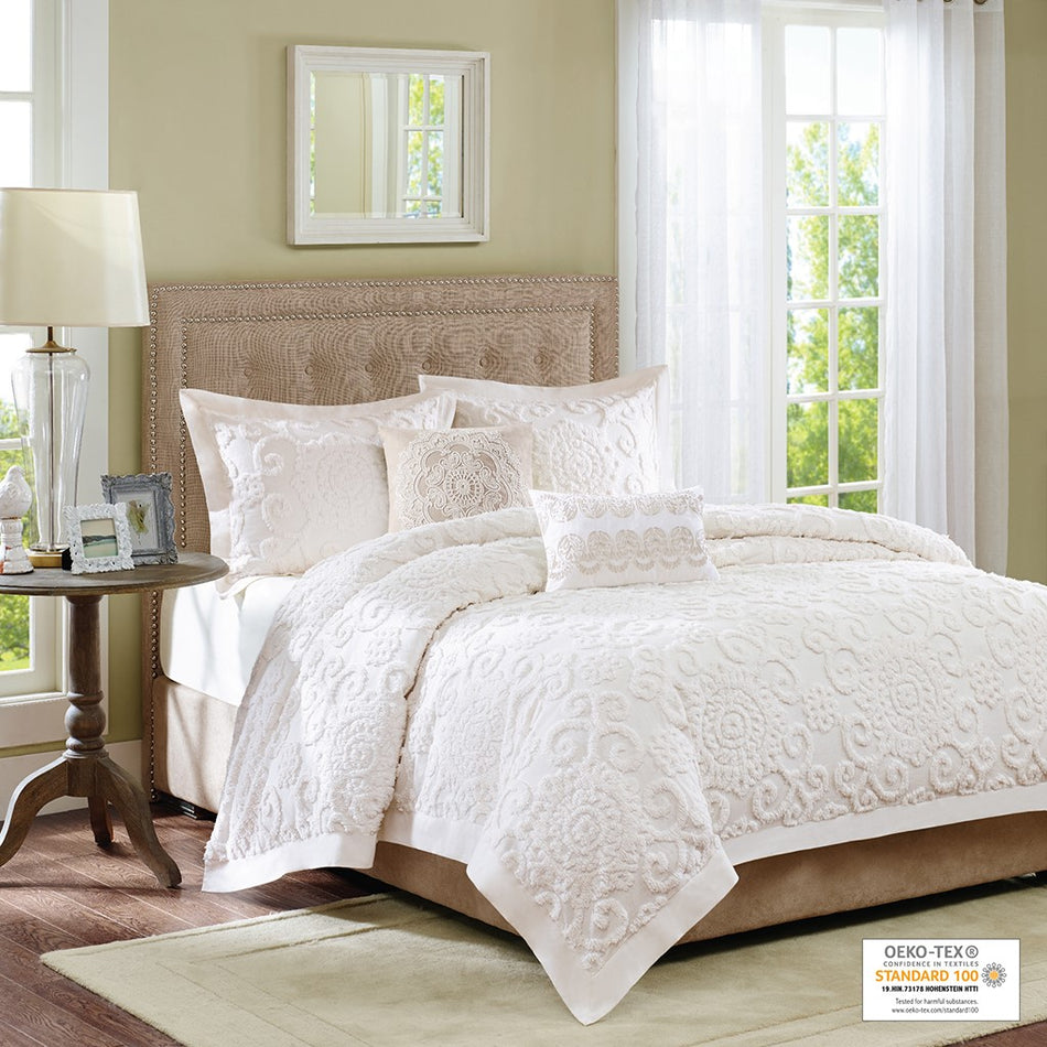 Suzanna Comforter Mini set - Ivory - Full Size / Queen Size