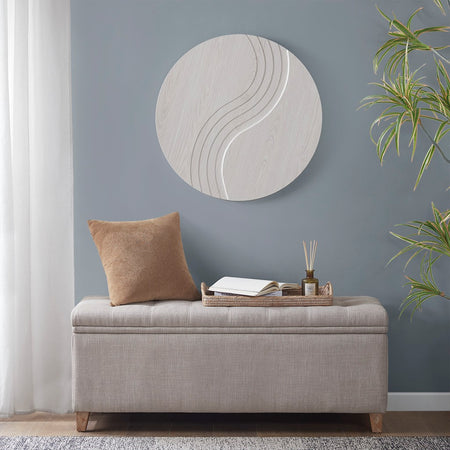 Madison Park Olana Medallion MDF Wood Carved Wall Decor - Natural