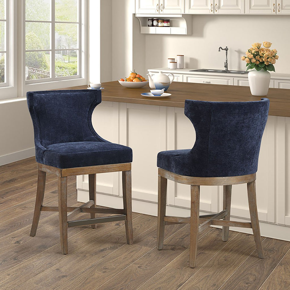 Carson Counter Stool with Swivel Seat - Navy