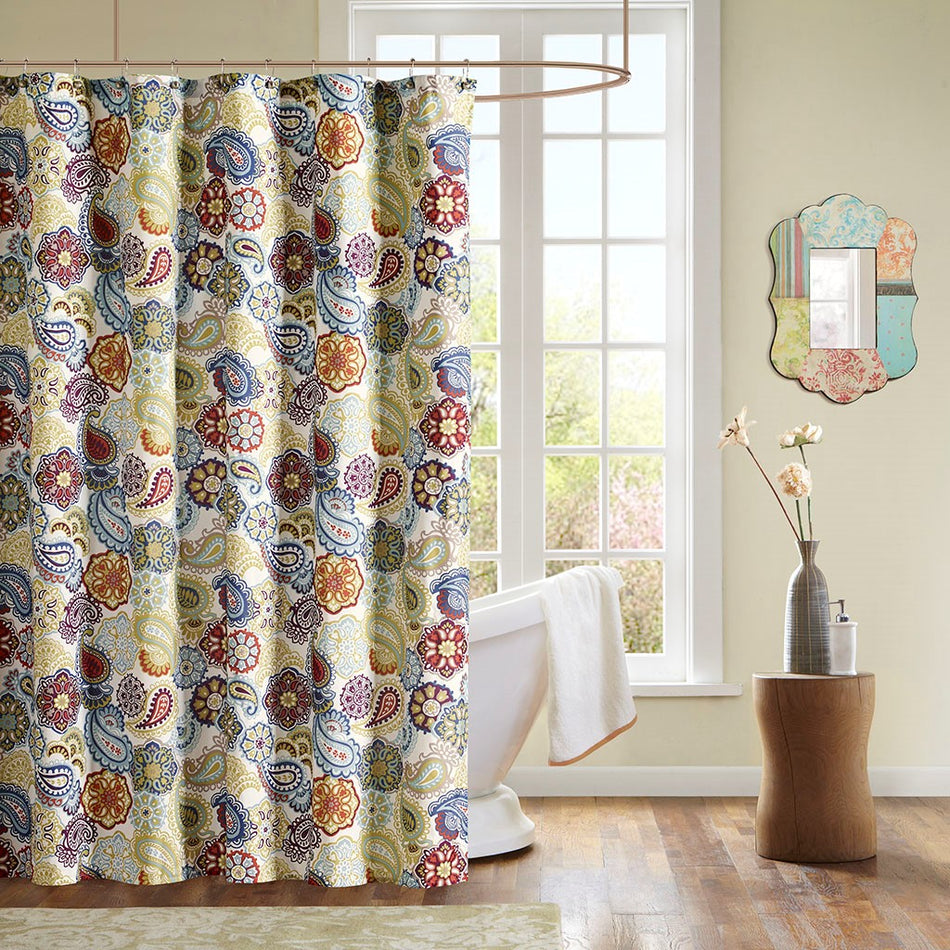 Mi Zone Tamil Shower Curtain - Multicolor - 72x72"