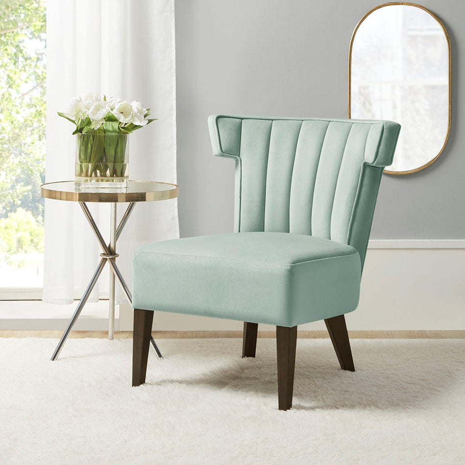 Madison Park Grafton Upholstered Armless Accent Lounge chair - Seafoam 
