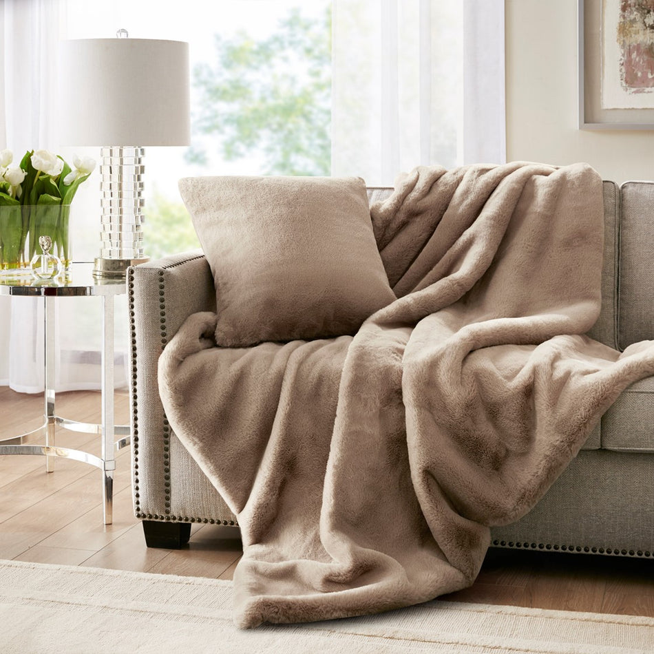 Croscill Sable Solid Faux Fur Square Decor Pillow - Golden  - 20x20" Shop Online & Save - ExpressHomeDirect.com
