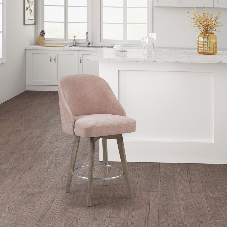 Madison Park Pearce Counter Stool with Swivel Seat - Pink