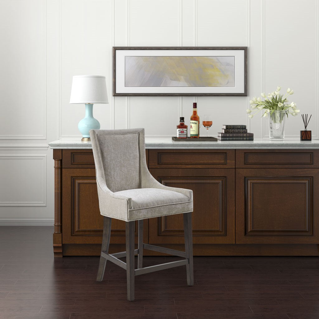 Madison Park Signature Ultra 25.5" Upholstered Counter Stool - Cream