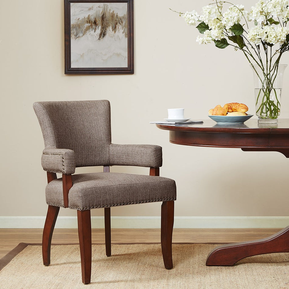 Madison Park Dawson Arm Dining Chair - Brown