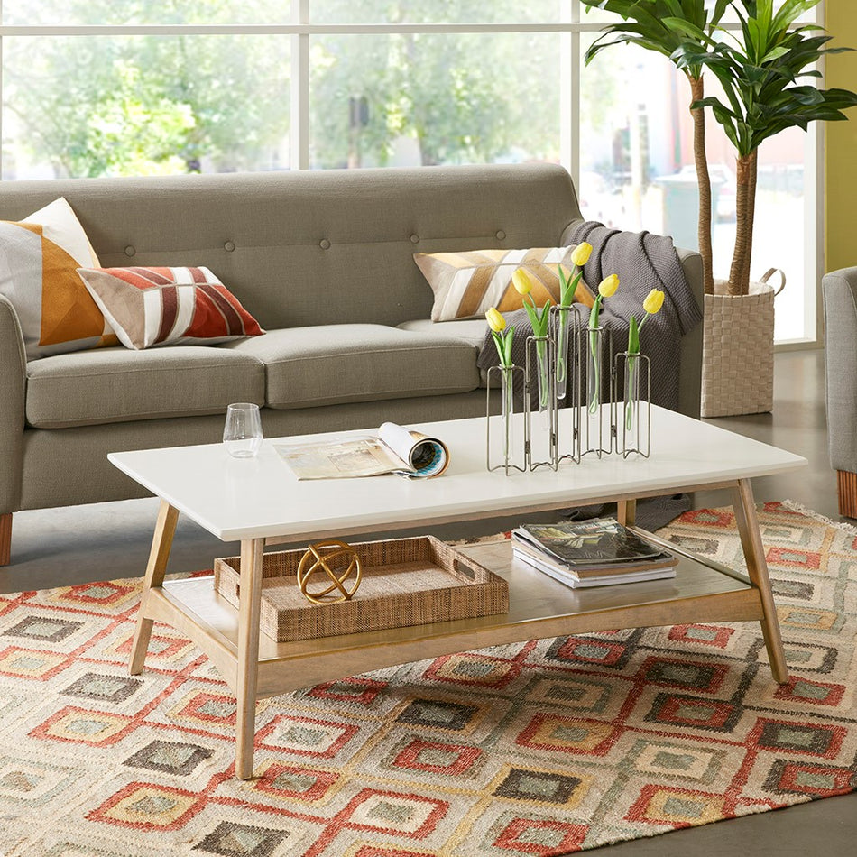 Madison Park Parker Coffee Table - Off White / Natural