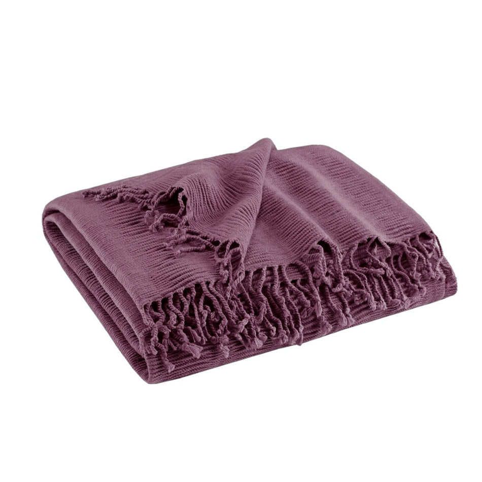 INK+IVY Reeve Ruched Throw - Purple - 50x60"