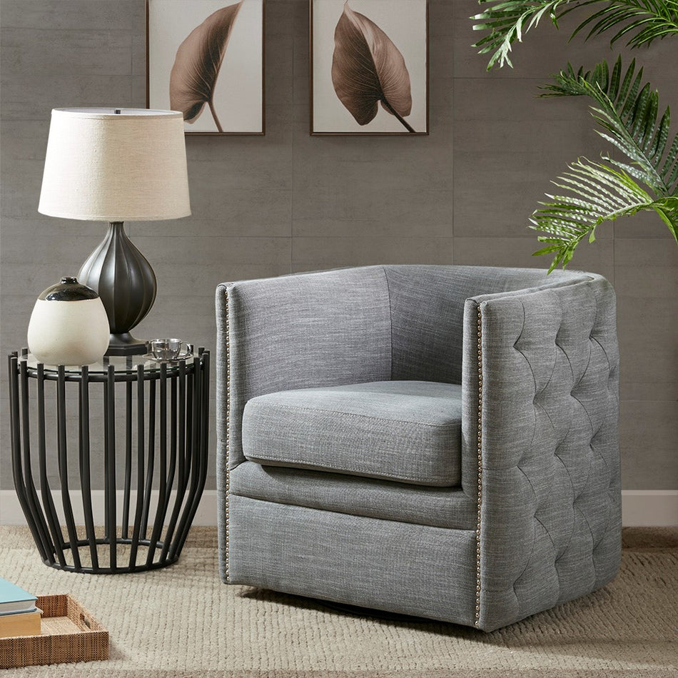 Madison Park Capstone Swivel Chair - Slate