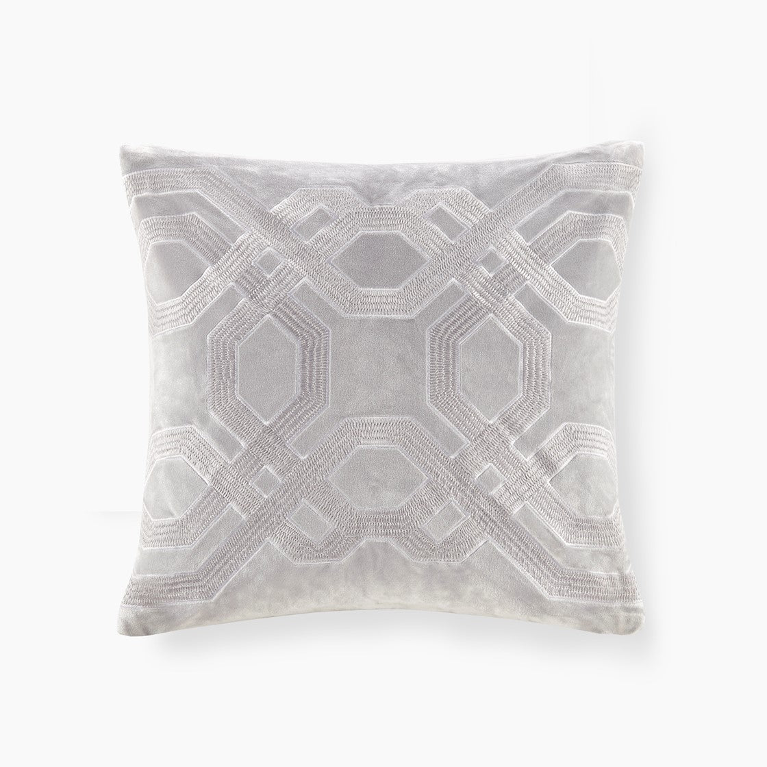 Croscill Classics Biron Square Decor Pillow - Silver  - 18x18" Shop Online & Save - ExpressHomeDirect.com