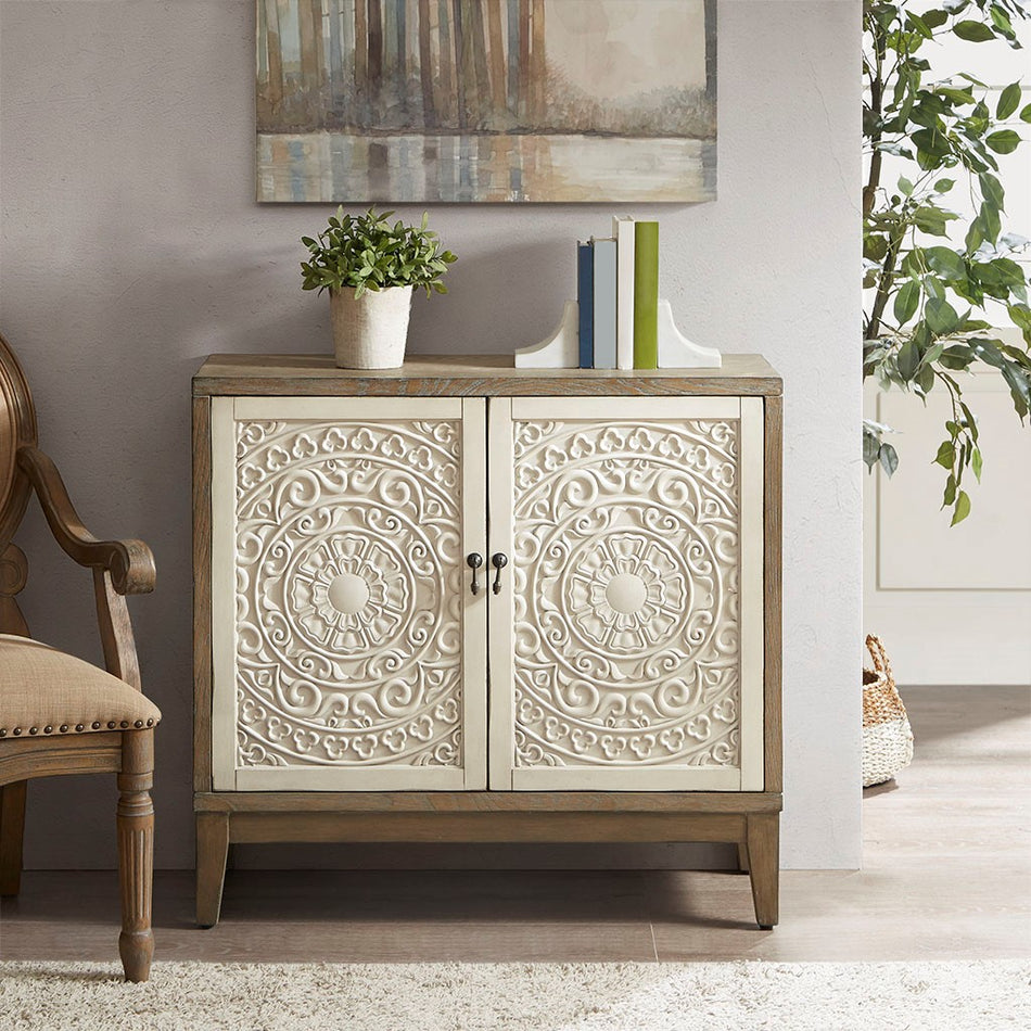 Madison Park Cowley Accent Chest - Reclaimed Walnut / Antique Cream