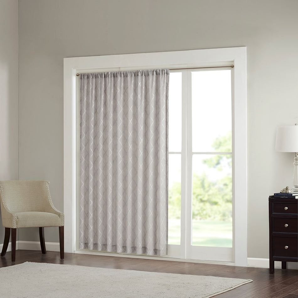 Madison Park Irina Diamond Sheer Extra Wide Window Curtain - Grey - 100x84"