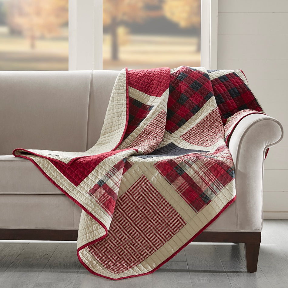 Woolrich Huntington Quilted Throw - Red  - 50x70" Shop Online & Save - ExpressHomeDirect.com