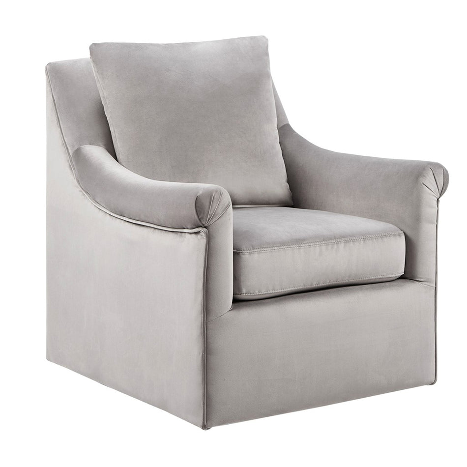 Deanna Upholstered Swivel Accent Chair - Grey