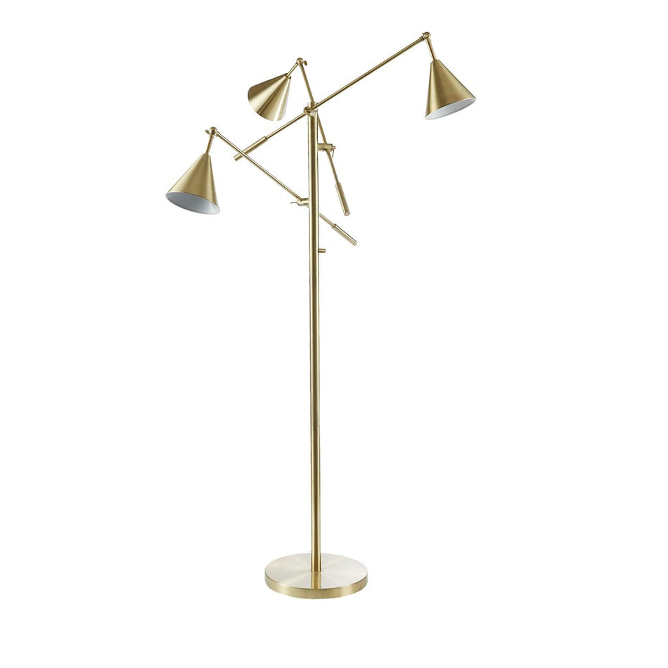 Sullivan 3-Light Metal Floor Lamp - Gold