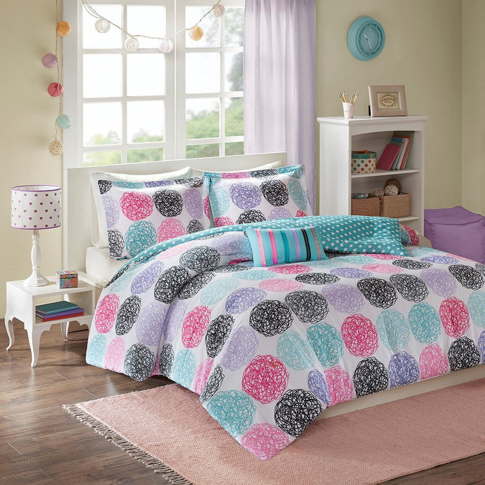 Mi Zone Carly Reversible Comforter Set - Purple - Full Size / Queen Size