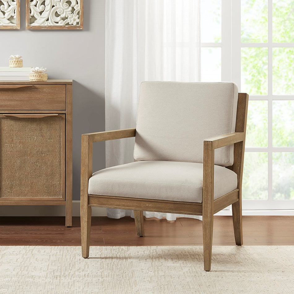 Madison Park Tage Upholstered Accent Armchair - Ivory 
